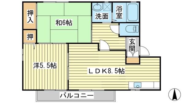 ハーティー黍田 Ｂ棟の物件間取画像